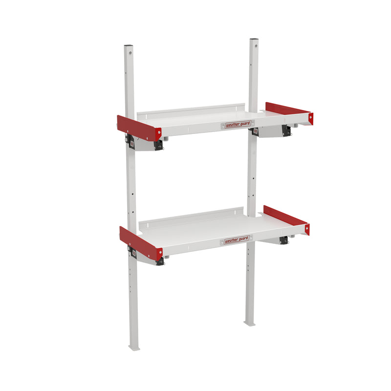 Weather Guard 9536-3-01 36 in Aluminum Folding Van Shelving Unit, studio three-quarter view on a plain white background