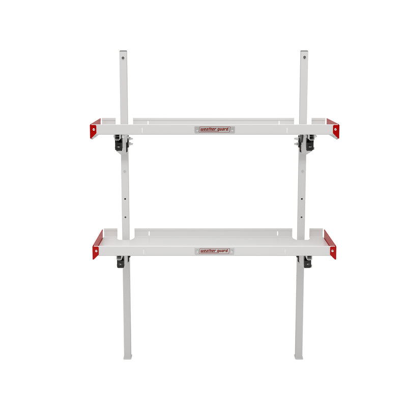 Weather Guard 9548-3-01 48 in Aluminum Folding Van Shelving Unit, straight-on front view