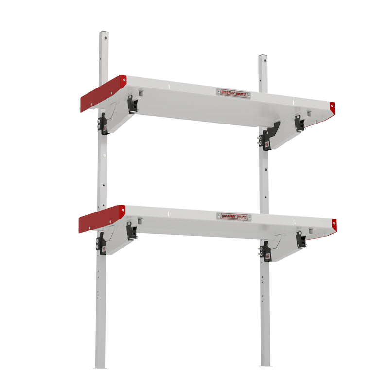 Weather Guard 9548-3-01 48 in Aluminum Folding Van Shelving Unit, hero angle studio view