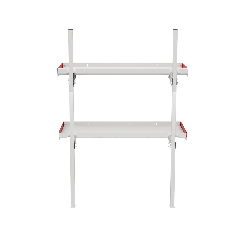 Weather Guard 9548-3-01 48 in Aluminum Folding Van Shelving Unit, rear view showing the back of the unit