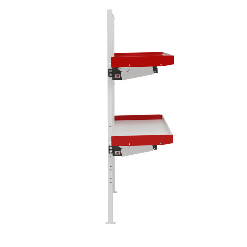 Weather Guard 9548-3-01 48 in Aluminum Folding Van Shelving Unit, side profile view