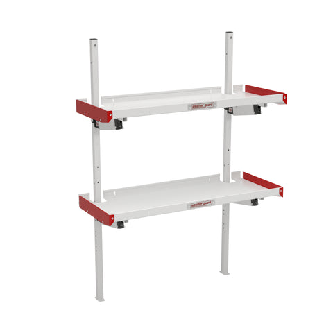 Weather Guard 9548-3-01 48 in Aluminum Folding Van Shelving Unit, studio three-quarter view on a plain white background