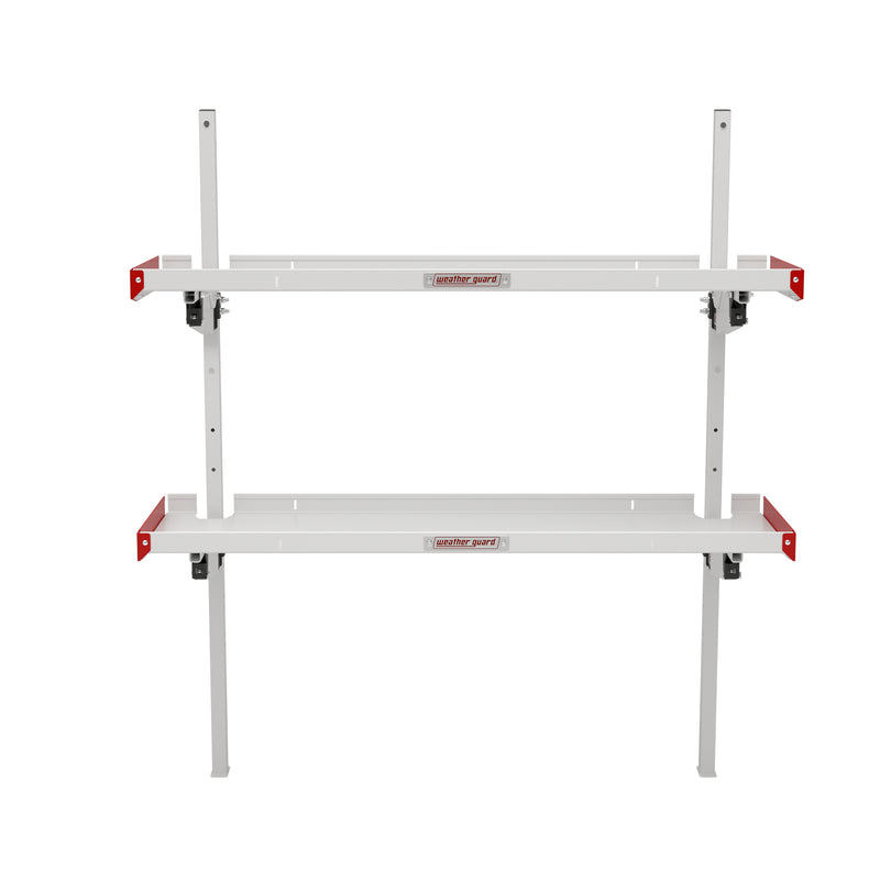 Weather Guard 9560-3-01 60 in Aluminum Folding Van Shelving Unit, straight-on front view