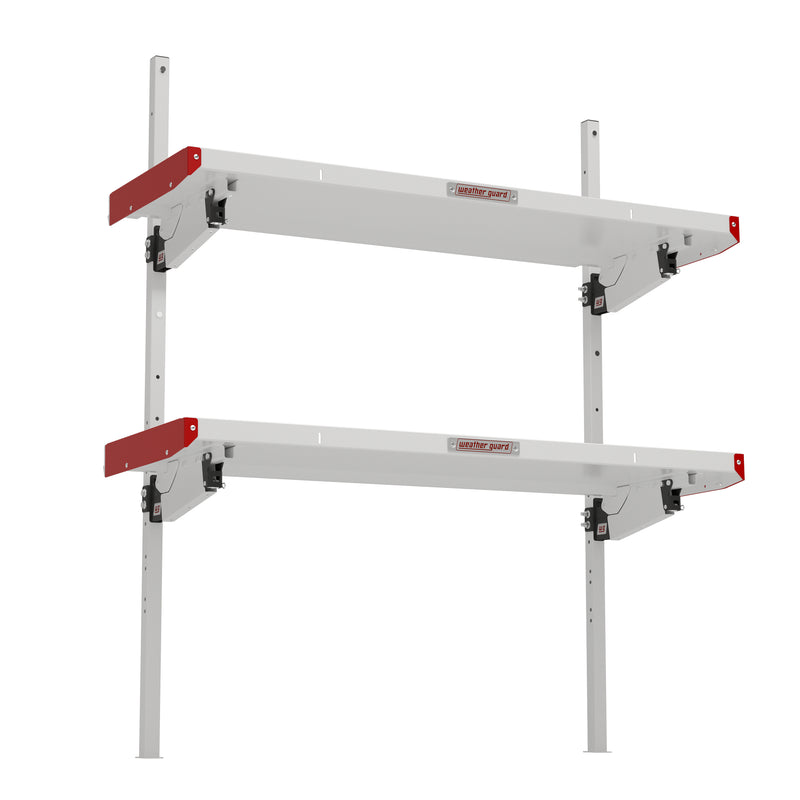 Weather Guard 9560-3-01 60 in Aluminum Folding Van Shelving Unit, hero angle studio view