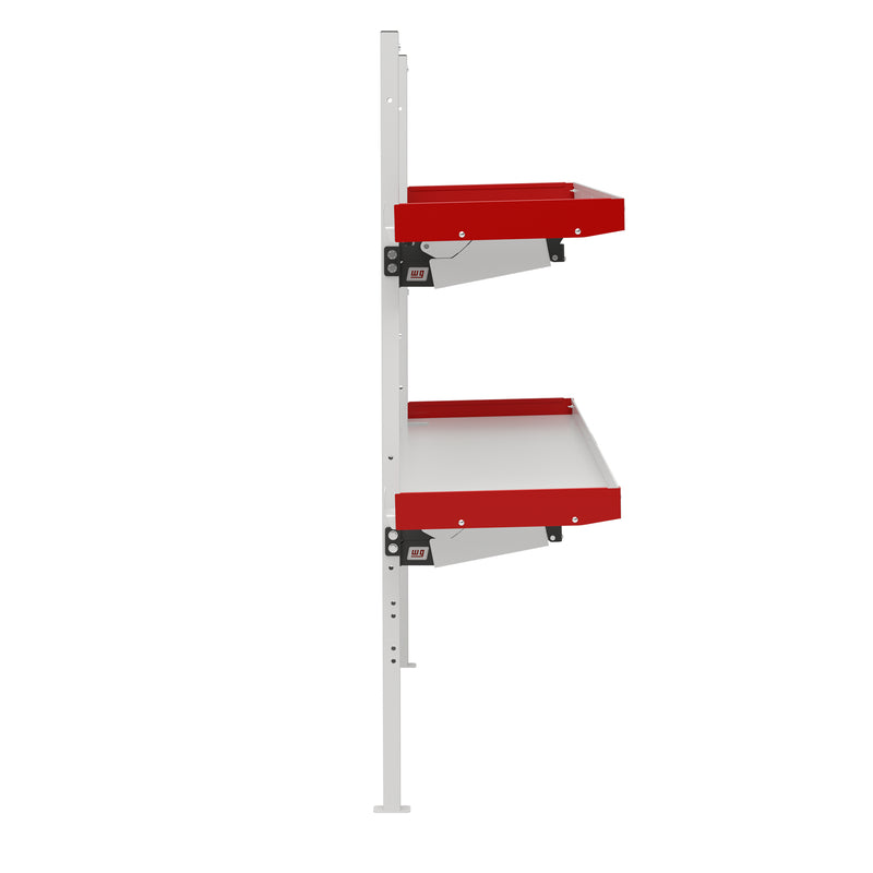 Weather Guard 9560-3-01 60 in Aluminum Folding Van Shelving Unit, side profile view