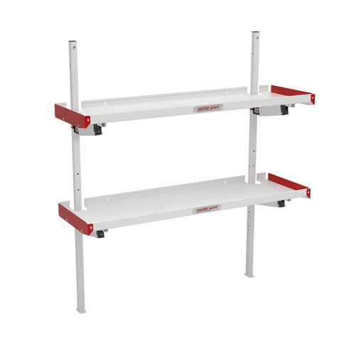 Weather Guard 9560-3-01 60 in Aluminum Folding Van Shelving Unit, studio three-quarter view on a plain white background
