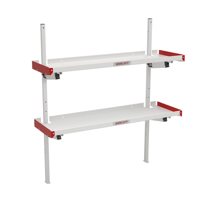 Weather Guard 9560-3-01 60 in Aluminum Folding Van Shelving Unit, studio three-quarter view on a plain white background