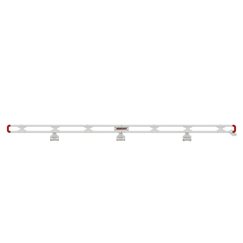 Weather Guard ASRL001 Long Safari Aluminum Van Roof Rack, front elevation of the extended rack