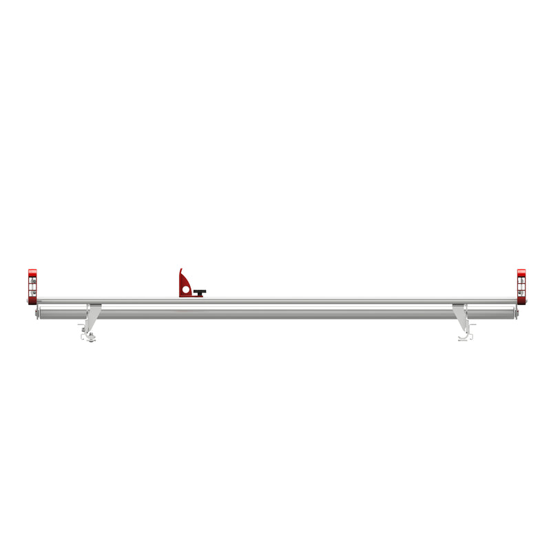 Weather Guard ASRL001 Long Safari Aluminum Van Roof Rack, left side elevation of the extended rack