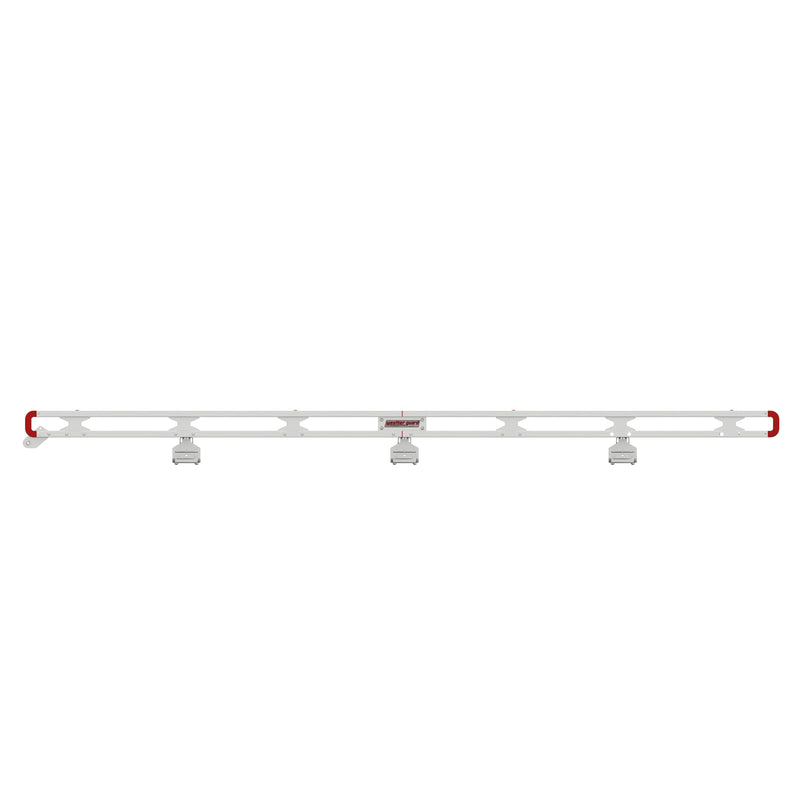 Weather Guard ASRL001 Long Safari Aluminum Van Roof Rack, rear elevation of the extended rack