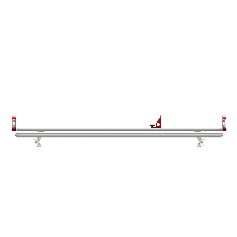 Weather Guard ASRL001 Long Safari Aluminum Van Roof Rack, right side elevation of the extended rack
