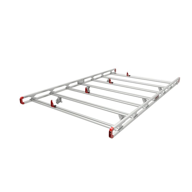 Weather Guard ASRS001 Standard Safari Aluminum Van Roof Rack, three-quarter view of the assembled standard rack
