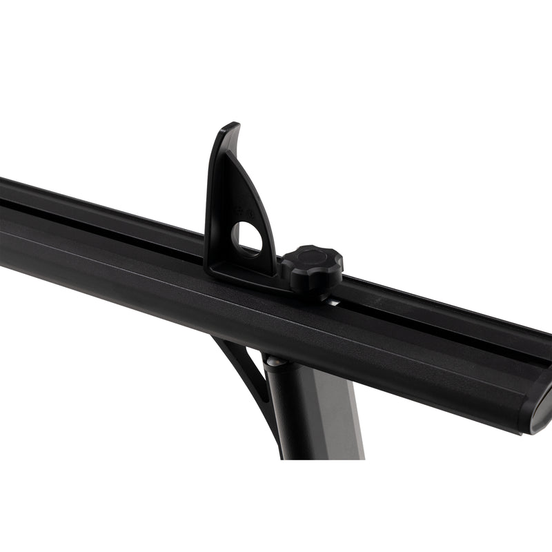 Close-up of the moulded ladder guide on a crossbar of the Weather Guard DEFENDER truck rack
