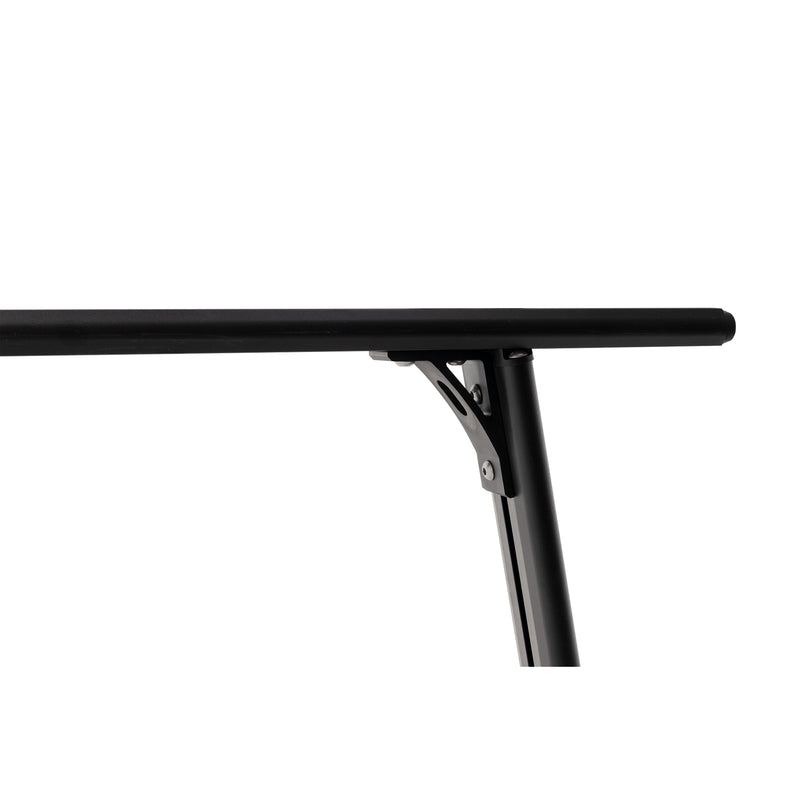 Close-up of the welded gusset joining an upright to the crossbar on the DEFENDER truck rack