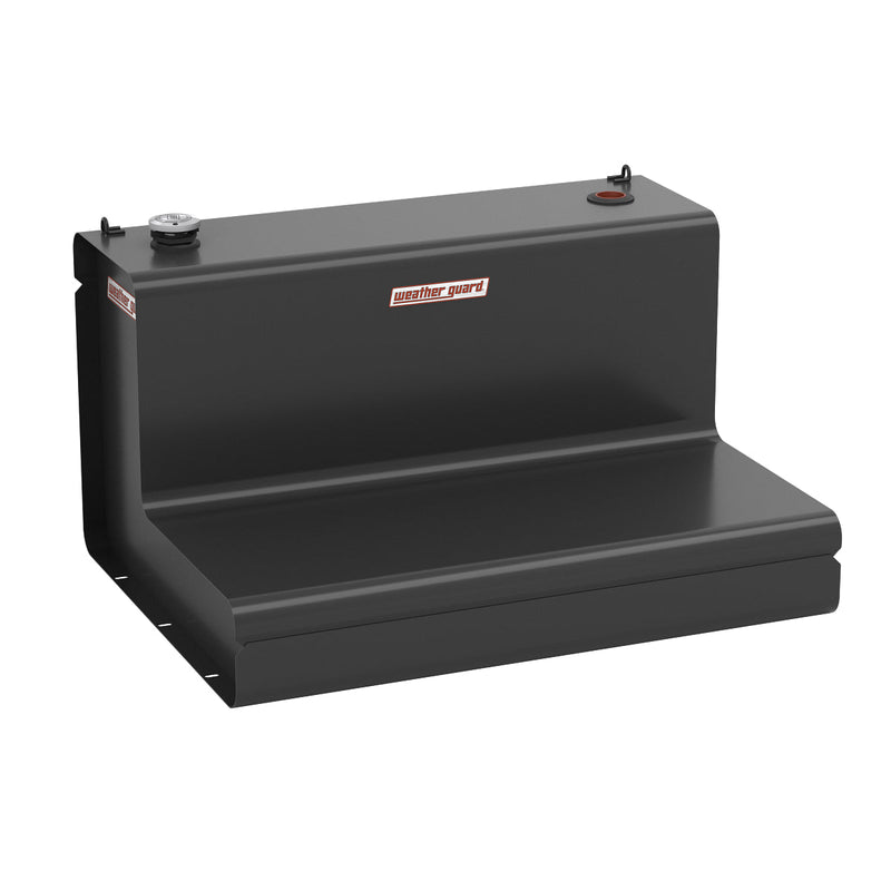 Weather Guard matte black steel L-shaped transfer tank