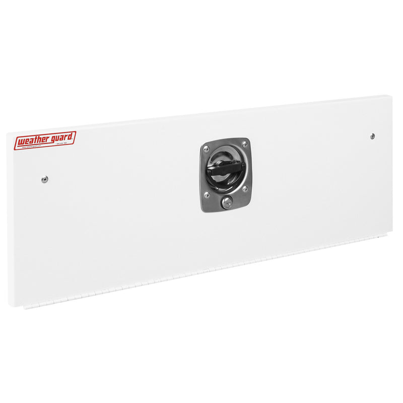 Weather Guard white steel van shelf door with locking T-handle