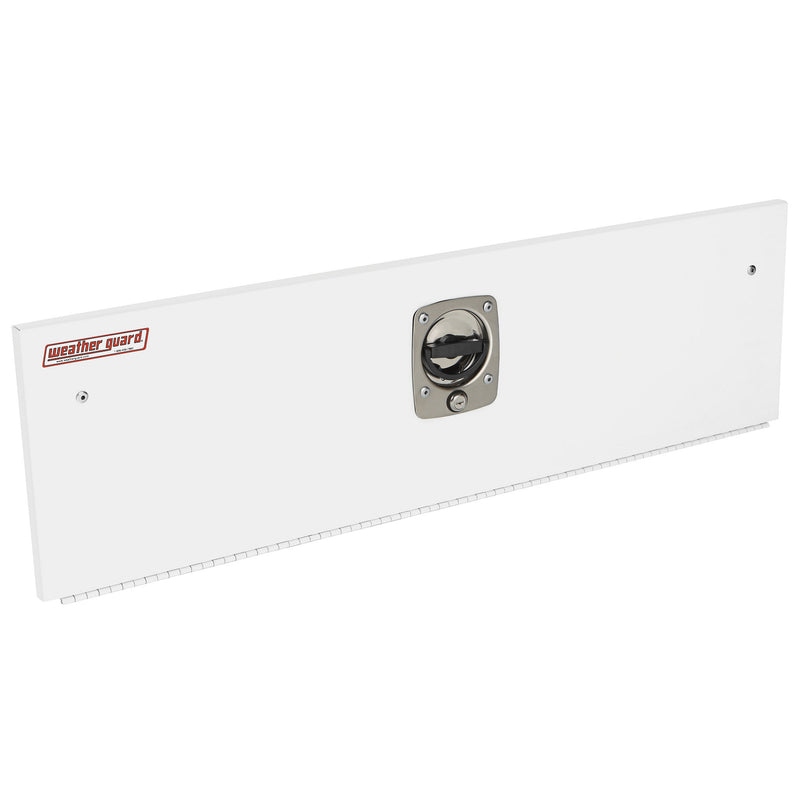 Weather Guard white steel van shelf door with locking T-handle