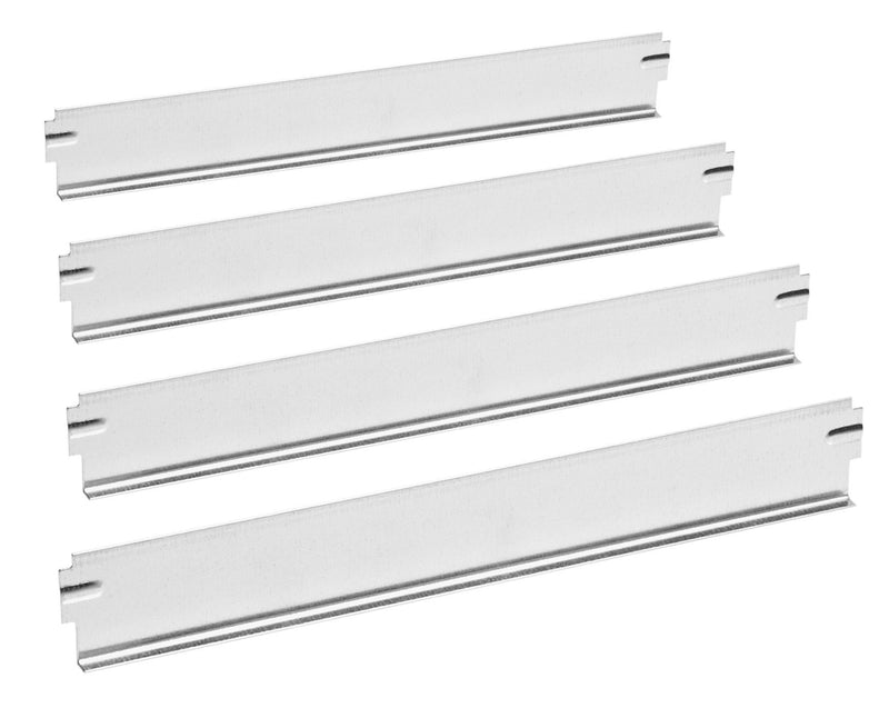 Weather Guard set of four white steel shelf bin dividers