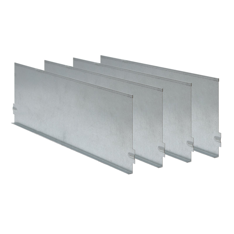 Weather Guard set of four galvanized steel shelf dividers