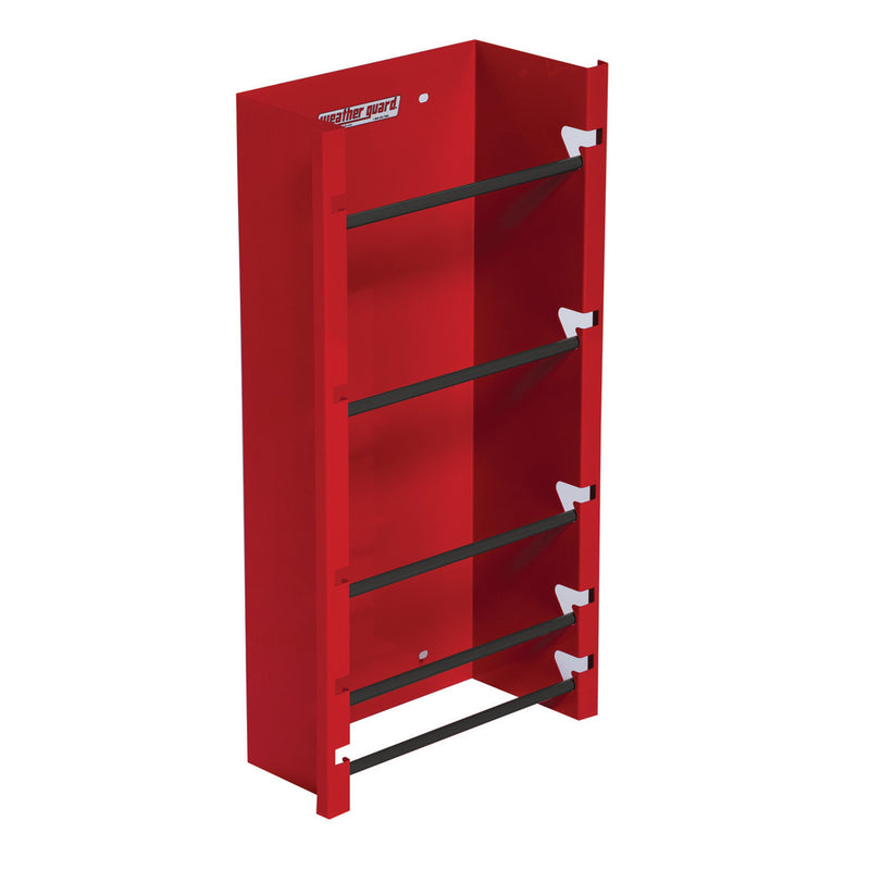Weather Guard red steel end-mount wire spool holder