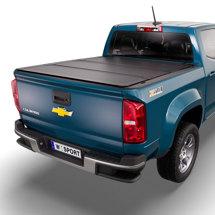 Worksport NEXUS hard folding tonneau cover closed flat over the bed