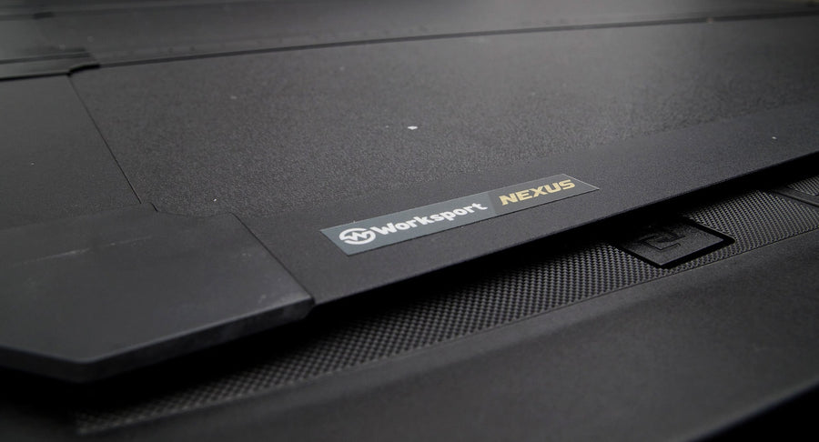 Worksport NEXUS hard folding tonneau cover closed flat over the bed